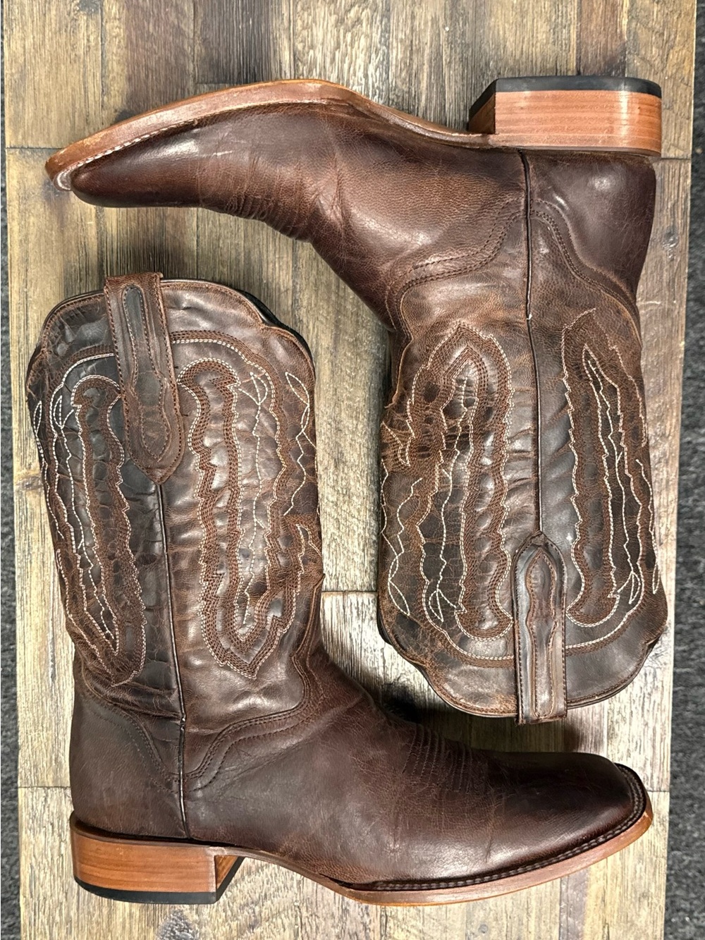 JB DILLON Western Boots Mens 12 Brown Leather Cowboy JBR4208 - Picture 3 of 7